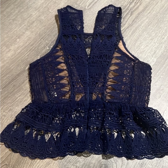 Self Portrait Lace Peplum Top in Teardrop Lace - Picture 10 of 12